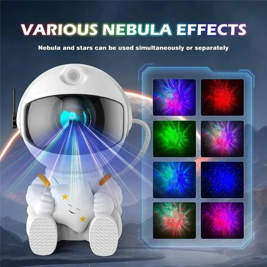 Astronaut Star Projector Night Light – Starry Galaxy with Nebula LED Lamp